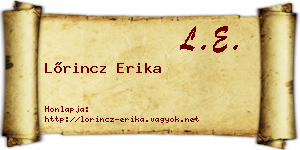 Lőrincz Erika névjegykártya